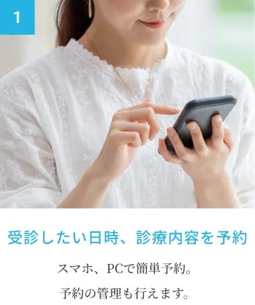 受診したい日時、診療内容を予約